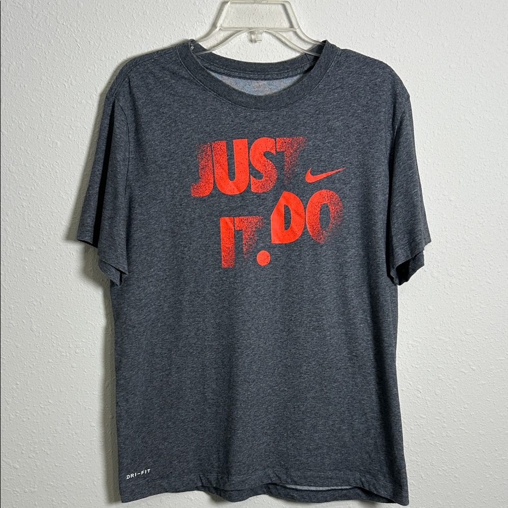 Nike Just Do it Graffiti Art Gray Dri-Fit T-Shirt Size XL